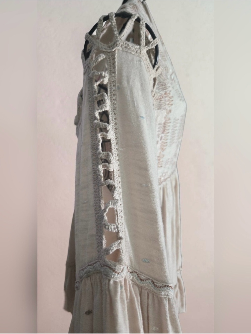 FREE PEOPLE Much Love Embroidered Tunic Dress Boho Mini Size M - Picture 9 of 10